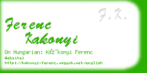 ferenc kakonyi business card